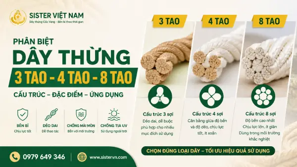 Phân biệt dây thừng 3 tao, 4 tao và 8 tao: Nên chọn loại nào?